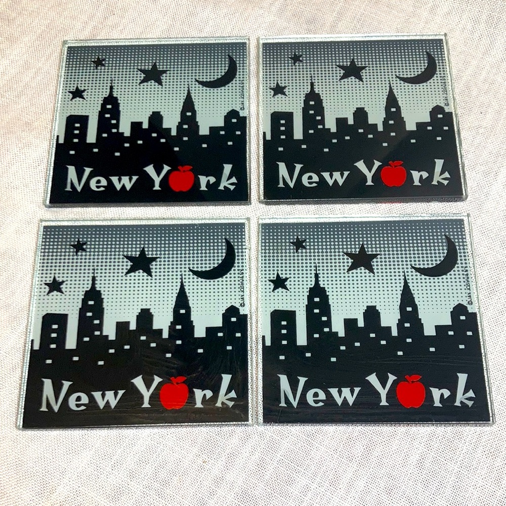 ⭐️Jay Joshua New York Skyline Glass Coasters